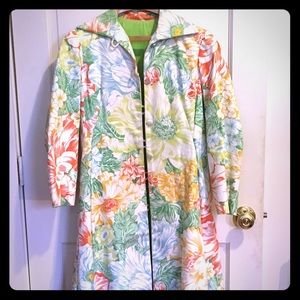 Vintage floral trench coat
